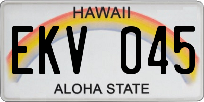 HI license plate EKV045