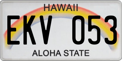 HI license plate EKV053