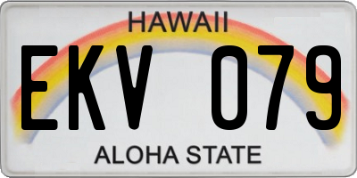 HI license plate EKV079