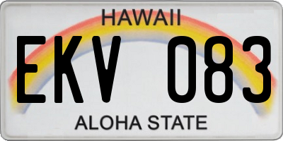 HI license plate EKV083