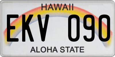 HI license plate EKV090