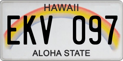 HI license plate EKV097