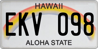 HI license plate EKV098
