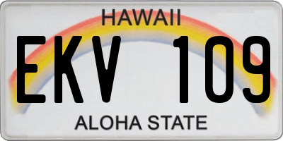 HI license plate EKV109