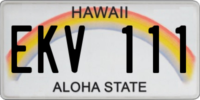 HI license plate EKV111
