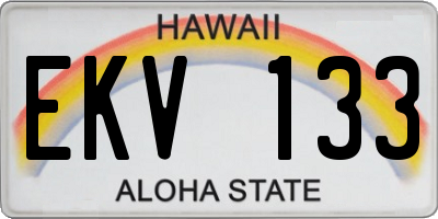 HI license plate EKV133