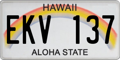 HI license plate EKV137