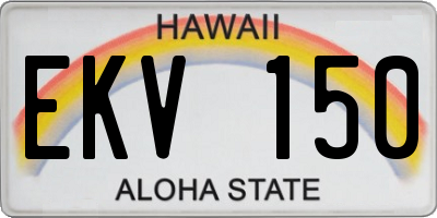 HI license plate EKV150