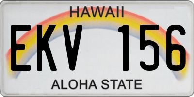 HI license plate EKV156