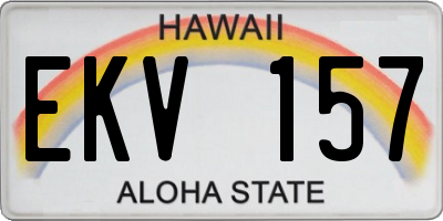 HI license plate EKV157