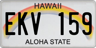 HI license plate EKV159