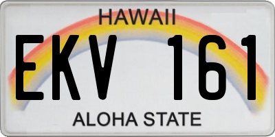 HI license plate EKV161