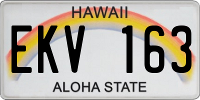 HI license plate EKV163