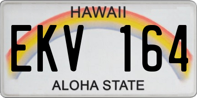 HI license plate EKV164