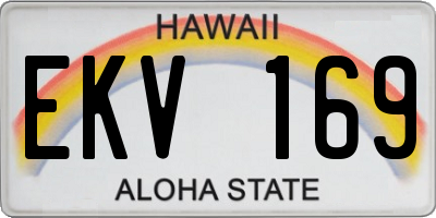 HI license plate EKV169