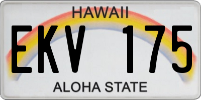HI license plate EKV175