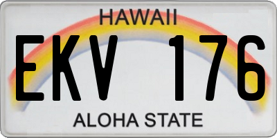 HI license plate EKV176