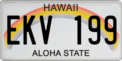 HI license plate EKV199