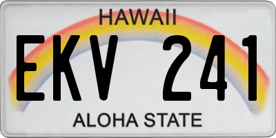 HI license plate EKV241
