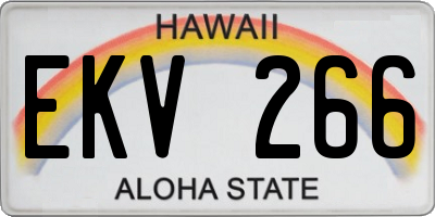 HI license plate EKV266