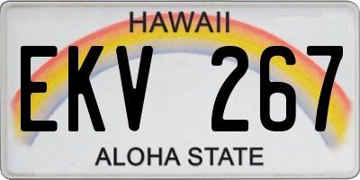HI license plate EKV267