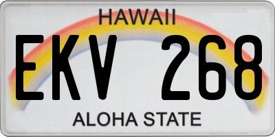 HI license plate EKV268