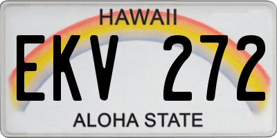 HI license plate EKV272