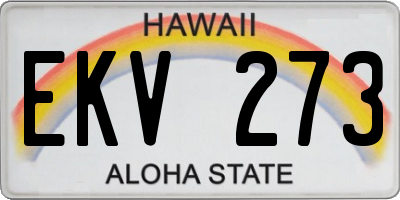 HI license plate EKV273