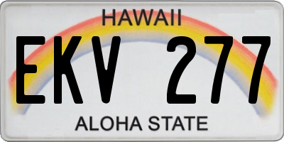 HI license plate EKV277