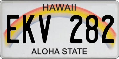 HI license plate EKV282