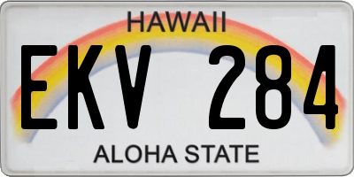 HI license plate EKV284