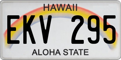 HI license plate EKV295