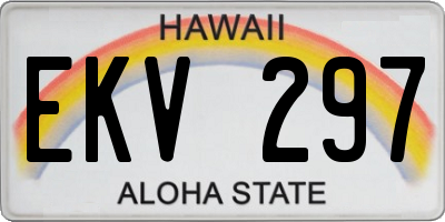 HI license plate EKV297