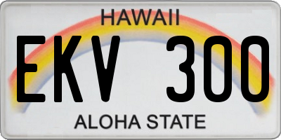 HI license plate EKV300