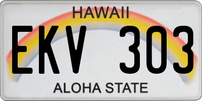HI license plate EKV303
