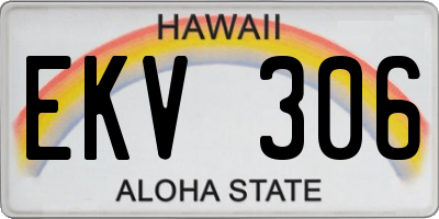 HI license plate EKV306