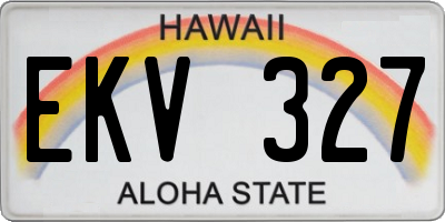 HI license plate EKV327