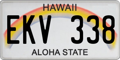HI license plate EKV338