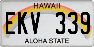 HI license plate EKV339