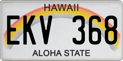 HI license plate EKV368