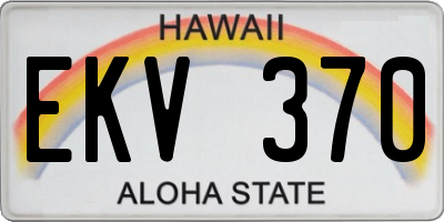 HI license plate EKV370