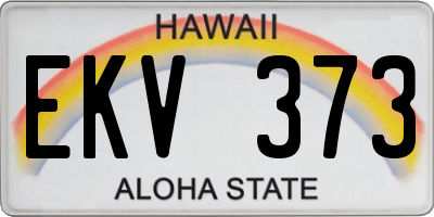 HI license plate EKV373