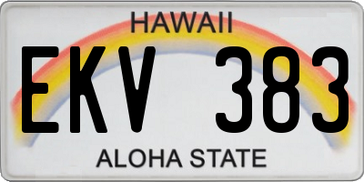 HI license plate EKV383