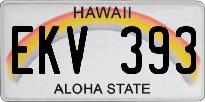 HI license plate EKV393