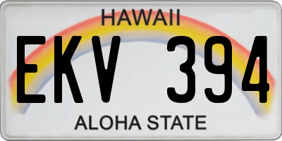 HI license plate EKV394