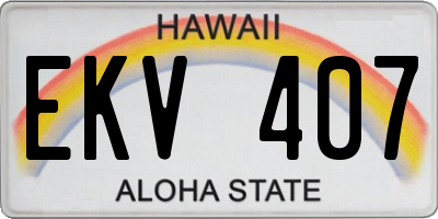 HI license plate EKV407