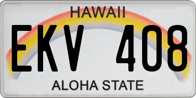 HI license plate EKV408