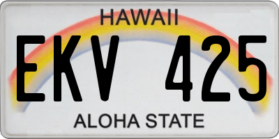 HI license plate EKV425