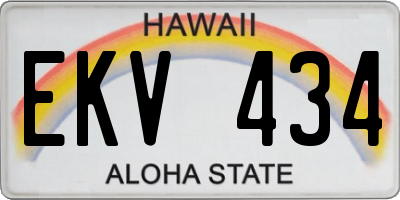 HI license plate EKV434