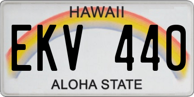 HI license plate EKV440